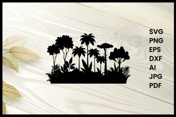 Dense Forest Undergrowth Silhouette: Nature-Inspired Design Made Easy