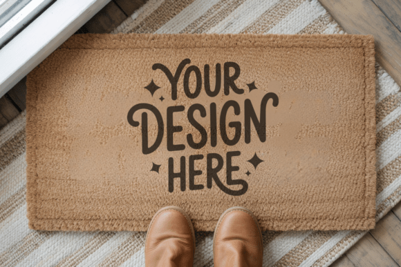 Elevate Your Design Presentations with Doormat Mockup, Blank Door Mat Mockup 16