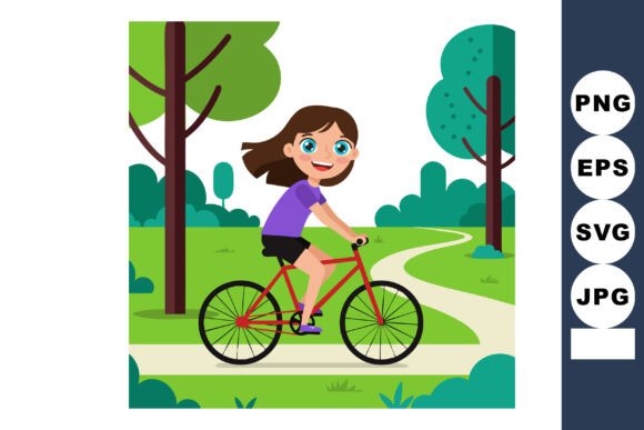 Girl Riding Red Bicycle on Green Park Pa: A Visual Metaphor for Modern Creativity and Lifestyle