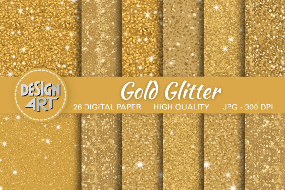 Gold Glitter Background Digital Paper