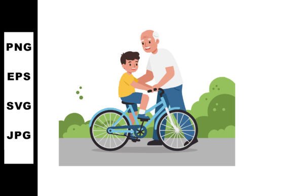 Grandfather Teaching Grandson to Ride Bl: A Timeless Moment Captured in Art and Life