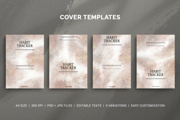Habit Tracker Cover Template Set: Elevating Planner and Printable Design Projects